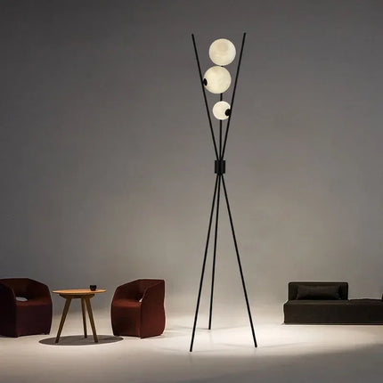Lampadaire LED sphère en verre effet lune — LZ4X9P2