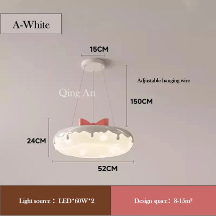 Lustre en forme de donut avec nœud rose pour chambre enfantine — LZ4P9XQ