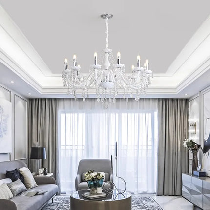 Lustre suspension tube incurvé en verre style nordique cristal — LZ4X7Q9