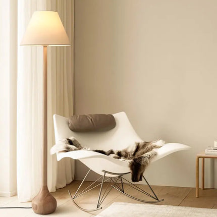 Lampadaire zen en bois massif style japonais Wabi Sabi avec LED — LZ4X9P
