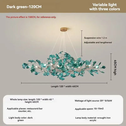 Lustre nordique Artpad avec feuilles en acrylique pour intérieur — LZ4X9M