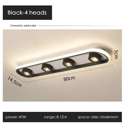 Plafonnier spot LED noir au design moderne — LZ4T9QJ2