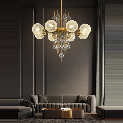Lustre à bulles en chrome doré pour éclairage moderne 2024 — LZ4X9T2