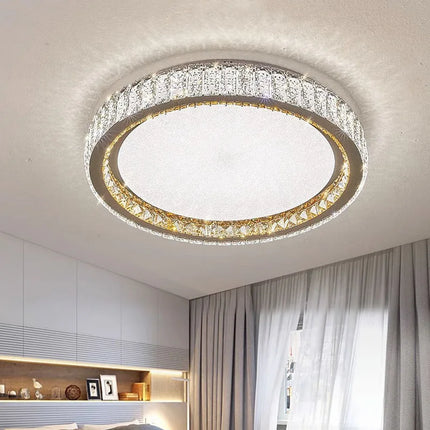 Plafonnier LED anneau doré avec cristaux et intensité réglable — LZ4X9T