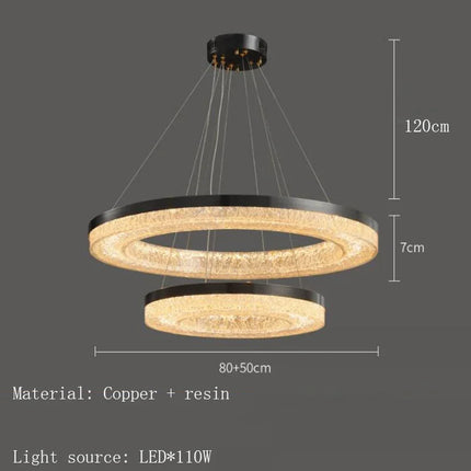 Suspension minimaliste en résine et cuivre avec télécommande moderne — LZ4X9J