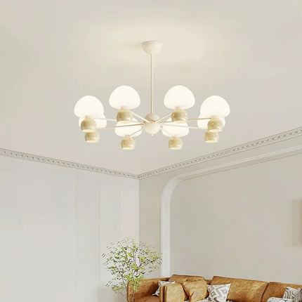 Suspension réglable en verre et métal blanc moderne — LZ4P7X