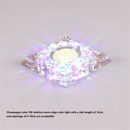 Plafonnier LED carré en cristal RGB pour décoration intérieure — LZ4X9T