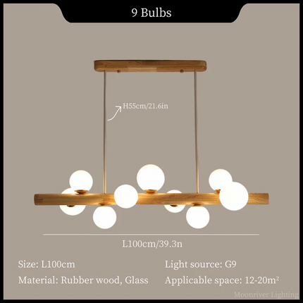 Suspension LED minimaliste en bois au design moderne — LZ4X9P2