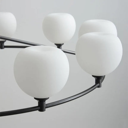 Lustre moderne en cuivre noir avec ampoule en verre blanc — LZ4X9P