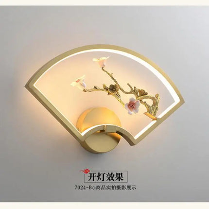 Applique murale LED en cuivre style traditionnel chinois pour intérieur — LZ4X9P2