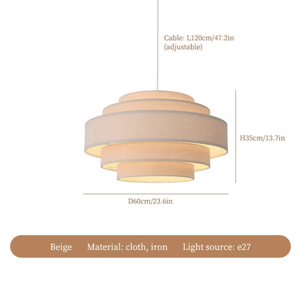 Lustre LED en tissu style wabi sabi pour intérieur — LZ4X9P2Q
