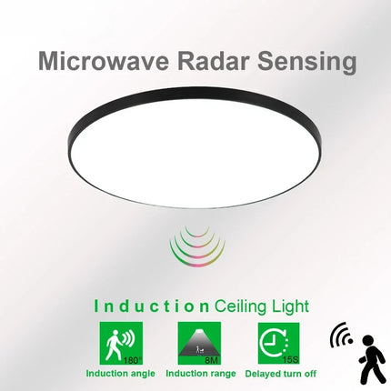 Plafonnier LED ultra fin 27 cm avec détection radar micro-ondes — LZ4X7P9