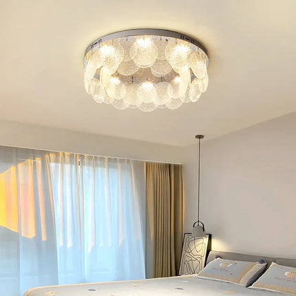 Plafonnier LED en acier inoxydable et verre pour intérieur moderne — LZ4X9Q
