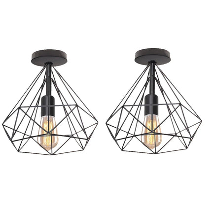 Plafonnier LED style industriel avec cage en métal vintage — LZ4T9Q2N