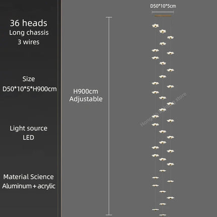 Lustre décoratif moderne pour hall d'hôtel duplex luxe — LZ4X9P2