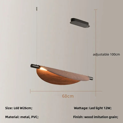 Lustre japonais rétro en bois de noyer pour intérieur — LZ4X9T
