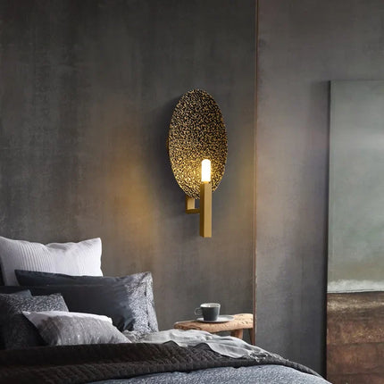 Applique murale en cuivre avec éclairage LED doré design moderne — LZ4QJ7M9