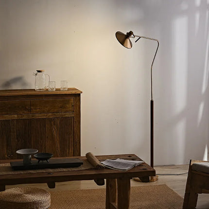 Lampadaire LED en bois massif au design rétro moderne — LZ4X9P2