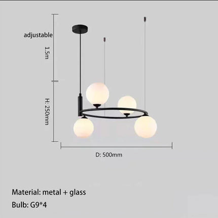 Lustre LED en verre style nordique pour décoration intérieure — LZ4X9M
