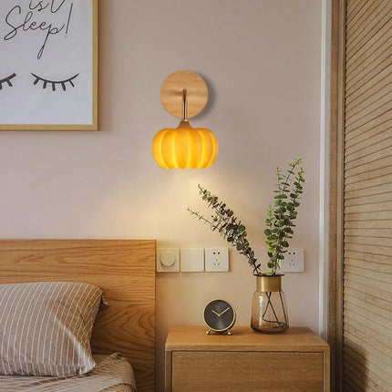 Applique murale japonaise citrouille en résine avec éclairage LED créatif — LZ4X9P