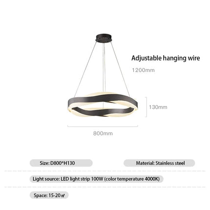 Suspension lustre anneau doré au design nordique moderne — LZ4X9P