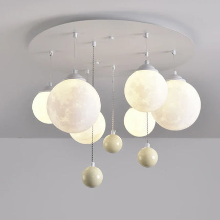 Lustre suspension 3D LED boule ronde lune intérieure — LZ4X9P