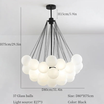 Lustre moderne en verre à bulles blanches pour décoration intérieure — LZ4X9P2