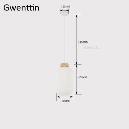 Suspension décorative en bois et verre style nordique moderne — LZ4X9P