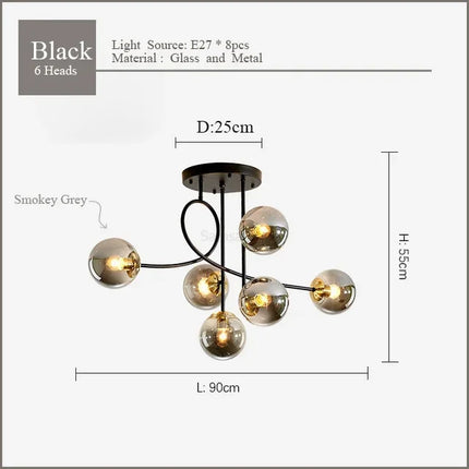 Lustre en verre pour éclairage intérieur élégant — LZ4G7T9