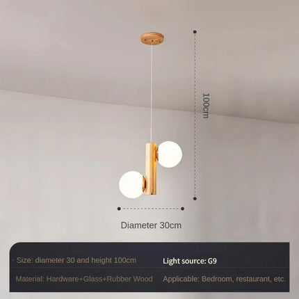 Suspension en bois et verre au design moderne pour restaurant — LZ4X9TQ
