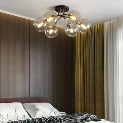 Plafonnier industriel en verre fumé pour décoration moderne — LZ4X9T