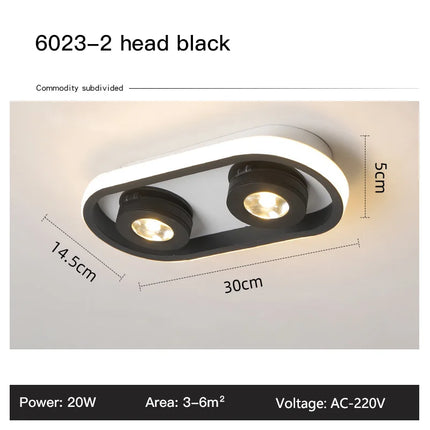 Lustre LED à bandes acryliques avec spots intégrés noir — LZ4P9X
