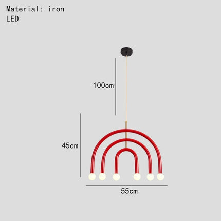 Lustre suspension réglable en fil métallique arc-en-ciel art déco — LZ4P9XQ