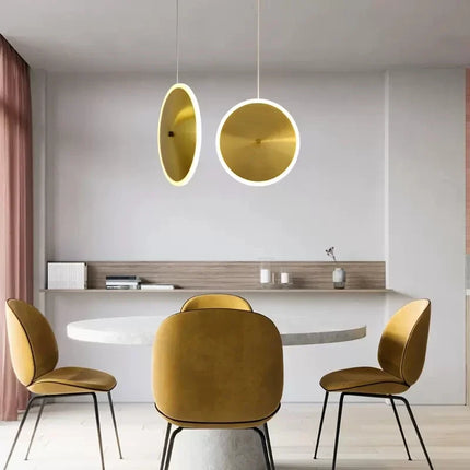 Suspension LED ronde en métal avec fil réglable design moderne — LZ4X9P