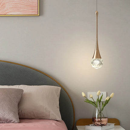 Lustre de chevet suspendu en cristal à tête unique — LZ4G7XQ
