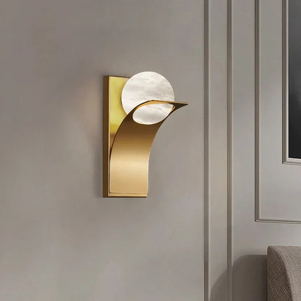 Applique murale LED en marbre naturel espagnol au design moderne et luxueux — LZ4X9P2Q