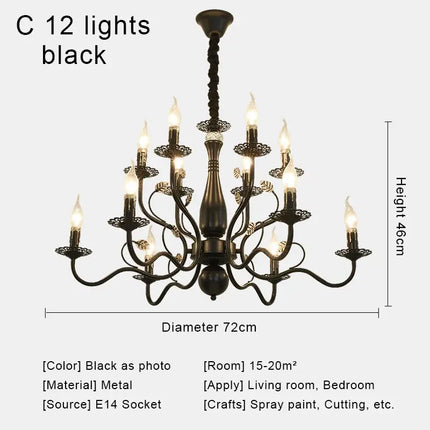 Lustre suspension rétro en tissu pour décoration campagne — LZ4M9X