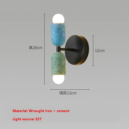 Applique murale japonaise à double tête LED en ciment — LZ4X9P2