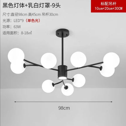 Lustre suspension LED en verre pour cuisine décorative — LZ4P9XJ
