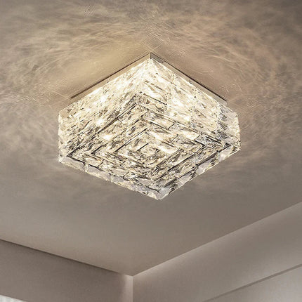 Plafonnier LED carré en cristal au design moderne pour intérieur — LZ4X9J