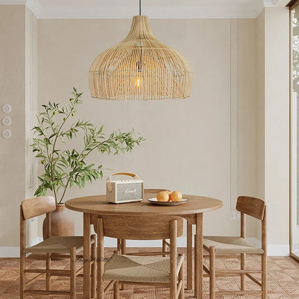 Suspension en rotin style pastoral japonais pour restaurant asiatique — LZ4X9QJ