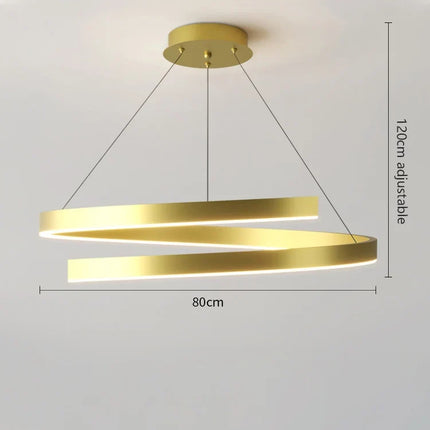 Lustre suspension moderne anneau en fer doré avec LED intégrée — LZ4P9XQ