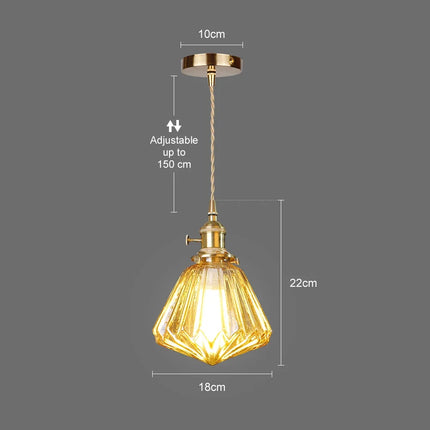 Lustre suspension en verre et cuivre au design minimaliste créatif — LZ4X9V2