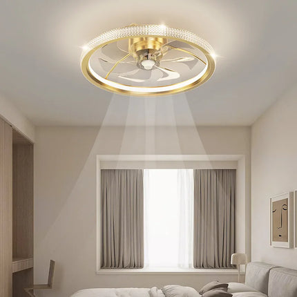 Plafonnier LED moderne avec ventilateur silencieux et éclairage intelligent — LZ4X9Q2