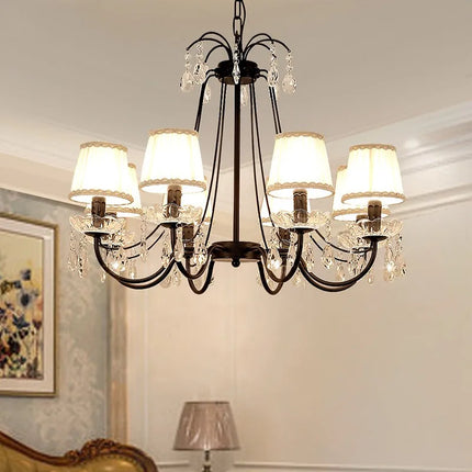Lustre rétro créatif en fer et cristal style américain — LZ4X9P2