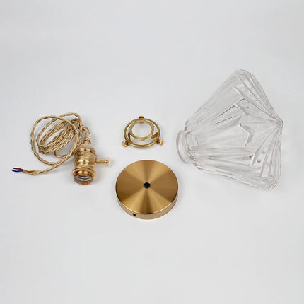 Lustre suspension en verre et cuivre au design minimaliste créatif — LZ4X9V2