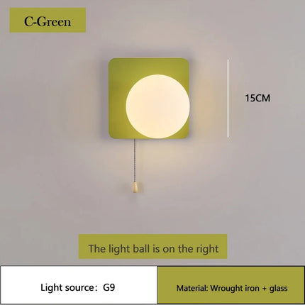 Applique murale LED moderne en verre avec interrupteur pour chambre d'enfant — LZ4X9T2
