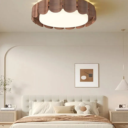 Plafonnier en bois design moderne style wabi-sabi pour intérieur — LZ4X9T
