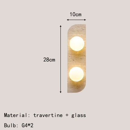 Applique murale en pierre naturelle avec verre pour intérieur — LZ4X9P2