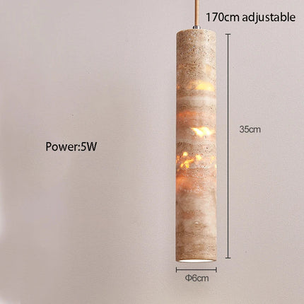 Suspension cylindrique LED au design effet marbre — LZ4X9T2